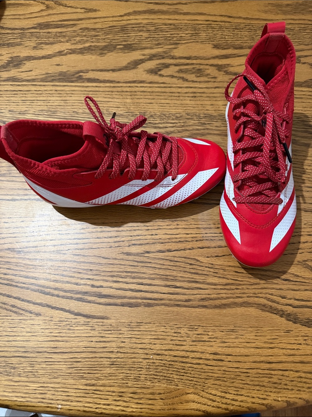 Adidas AdiZero Patrick Mahomes Kids Red and White Football Cleats - Picture 8 of 12